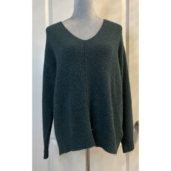 H&M Womens Green Sweater Wool Blend Knit Pullover Sz XS - Picture 1 of 6